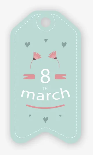 三八妇女节绿色吊卡免抠