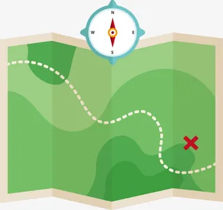 绿色寻宝图矢量免抠