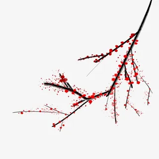 中国风手绘冬至梅花5免抠