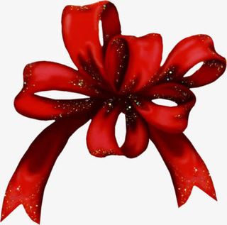 红色丝带免抠