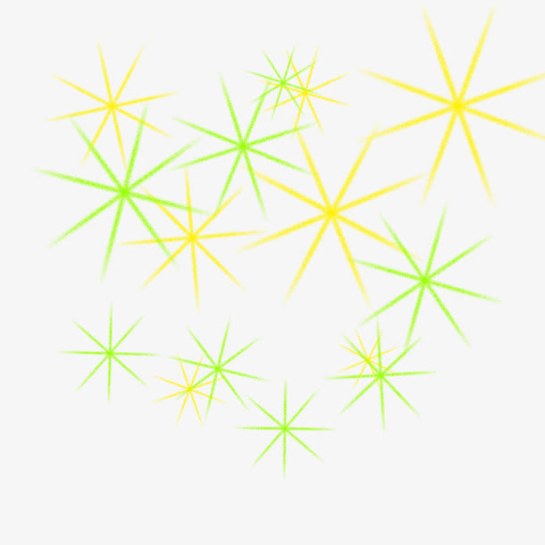 黄绿十字光装饰免抠