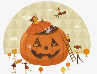 万圣节卡通插画免抠