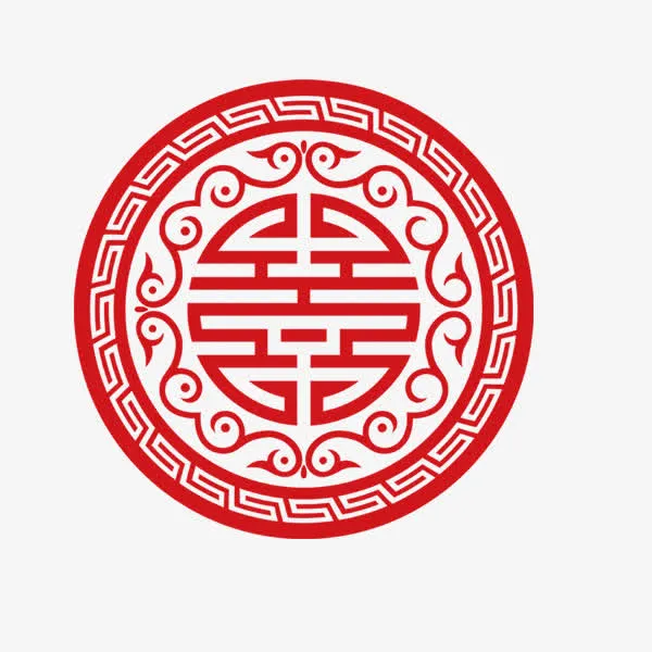 红色中国风传统剪纸图案免抠