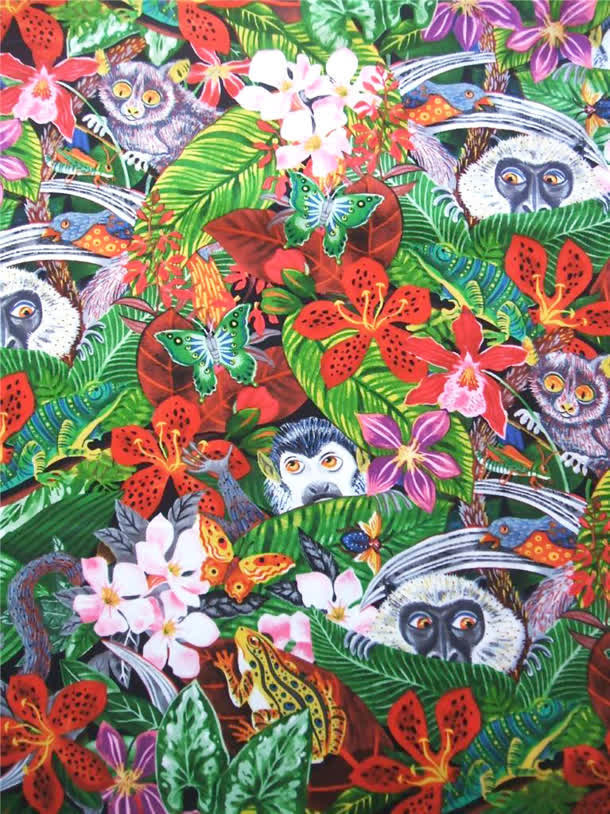 手绘热带雨林植物壁纸免抠