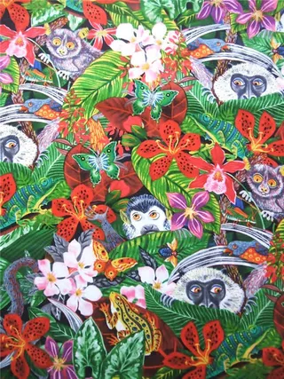 手绘热带雨林植物壁纸免抠