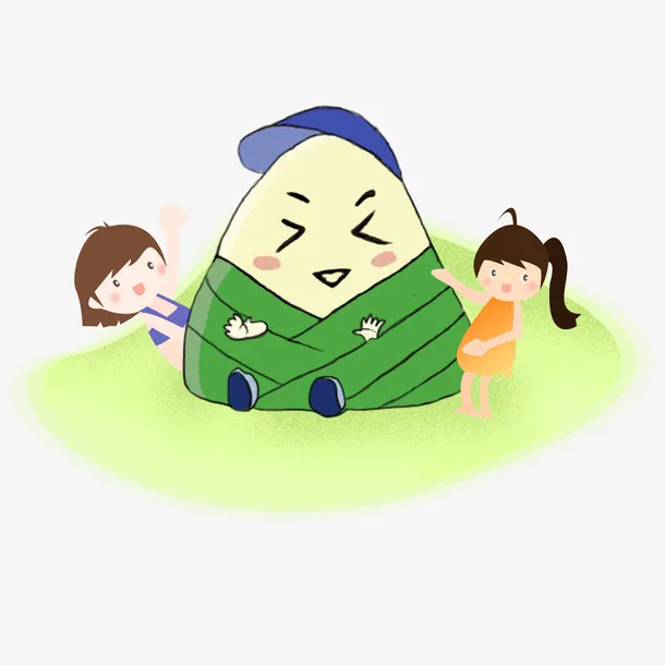 五月端午节手绘动漫卡通粽子免抠