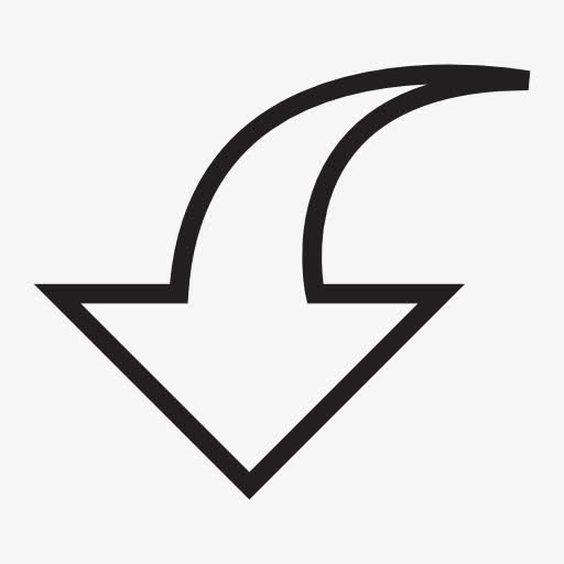 墨迹向下箭头免抠