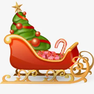 卡通雪橇红色圣诞海报背景