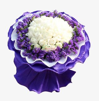 一束薰衣草玫瑰花儿免抠