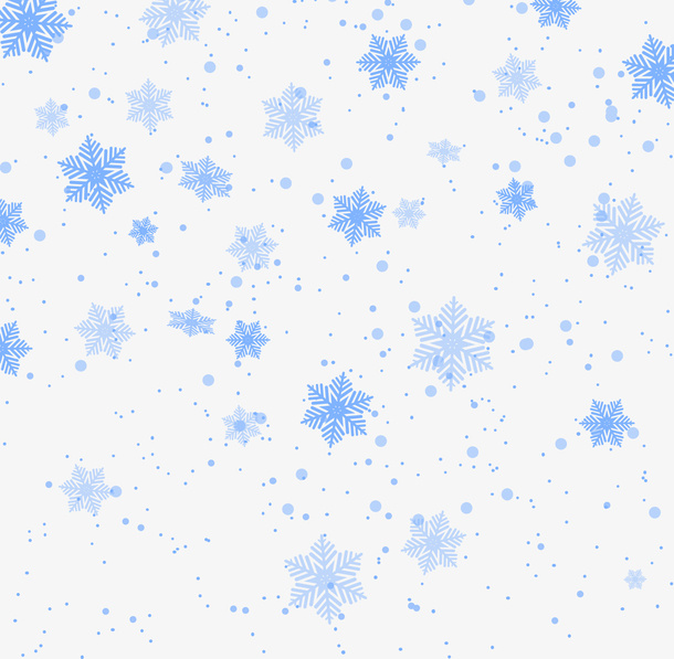 手绘蓝色雪花漂浮免抠漂浮花瓣元素