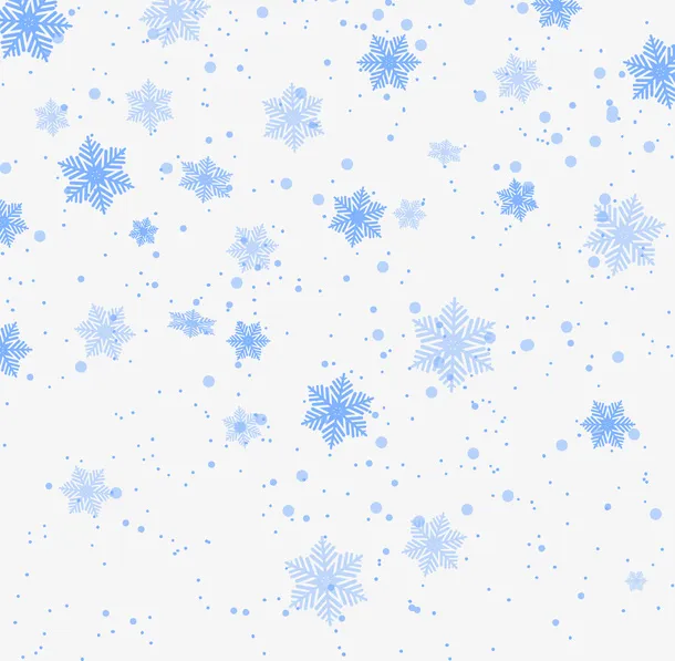 手绘蓝色雪花漂浮免抠漂浮花瓣元素