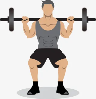 灰色强壮举重男人免抠