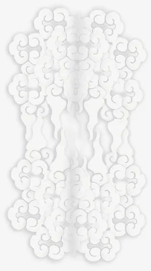 白色创意手绘云纹上升免抠