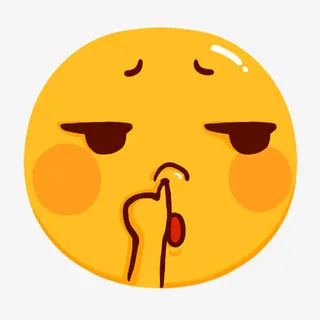 黄色抠鼻子月亮表情装饰图案免抠