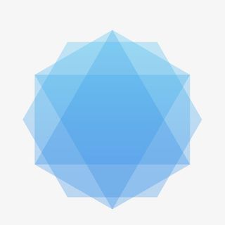 蓝色六边形叠加矢量素材免抠