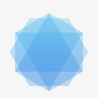 蓝色六边形叠加矢量素材免抠