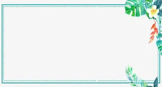 绿色创意花朵装饰边框免抠