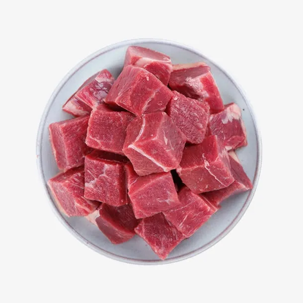 高清红色方块牛肉免抠