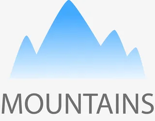 蓝色渐变创意山脉设计图免抠