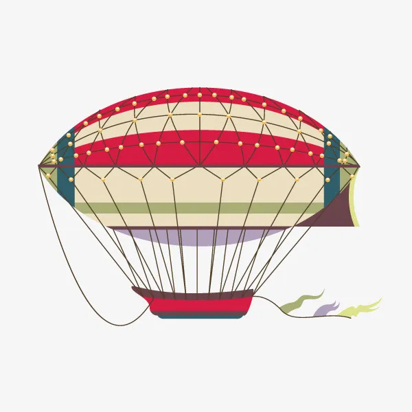 卡通装饰热气球小清新插画免抠