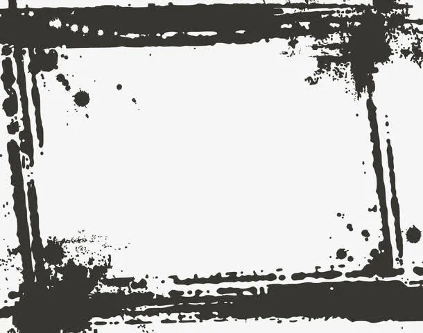 黑墨迹边框免抠