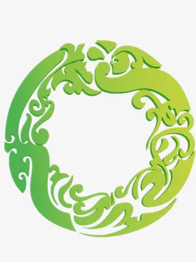 绿色花纹免抠
