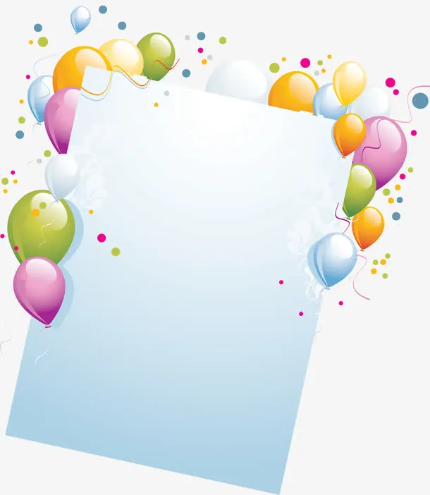 彩色卡通唯美纸张气球免抠
