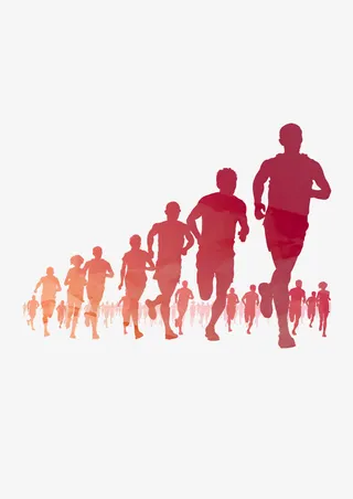 红色运动奔跑免抠