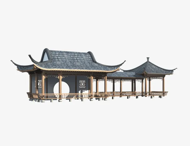 中国风的古代建筑免抠