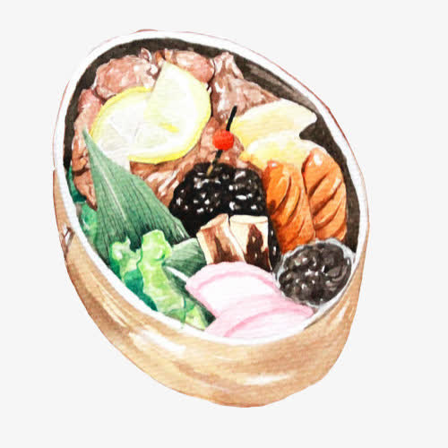 营养午餐手绘画素材图片免抠
