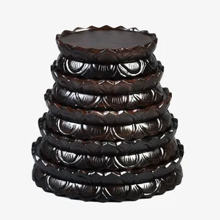 木雕莲花底座免抠