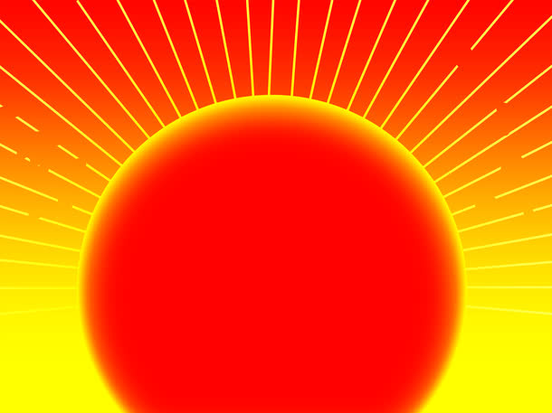 金色太阳万丈光芒免抠
