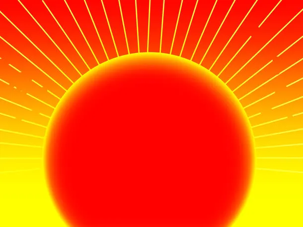 金色太阳万丈光芒免抠