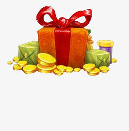 卡通包裹金币元素免抠