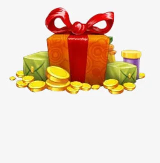 卡通包裹金币元素免抠