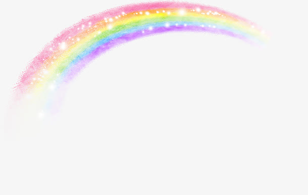 彩色分层手绘彩虹免抠