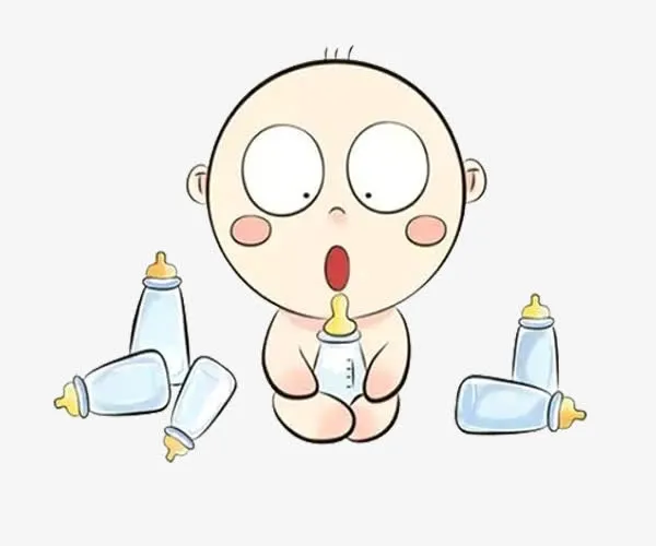 宝宝喝奶惊呆了图片素材免抠