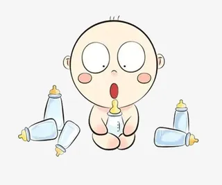 宝宝喝奶惊呆了图片素材免抠