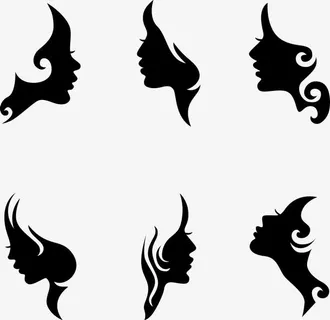 人物头像剪影矢量素材免抠