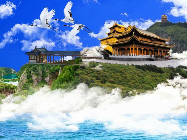 人间仙境，755x700免抠