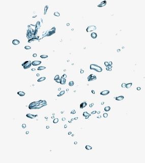蓝色透明分散水珠免抠