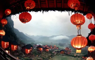 红灯笼乡村家园免抠