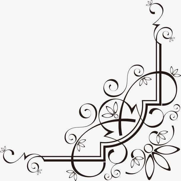 黑色装饰花纹免抠