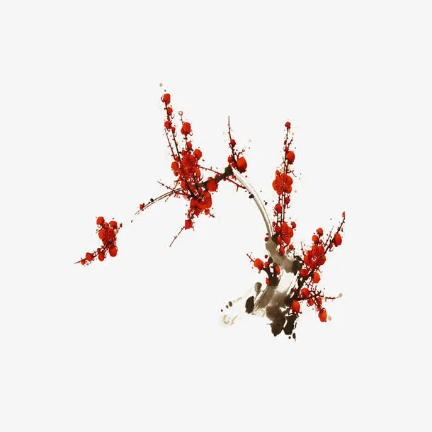 水墨梅花免抠