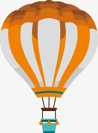 黄色热气球免抠