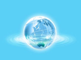 在水里的地球高清免抠