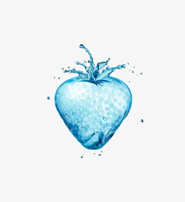 水组成的草莓免抠