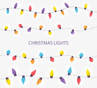 矢量手绘小彩灯免抠