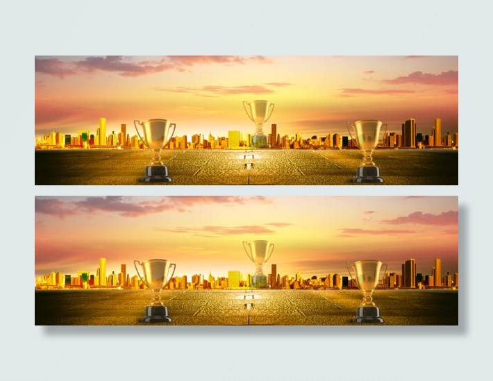 炫酷金色奖杯海报背景banner