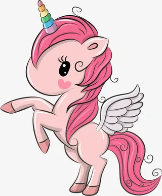 呆萌粉色马匹免抠